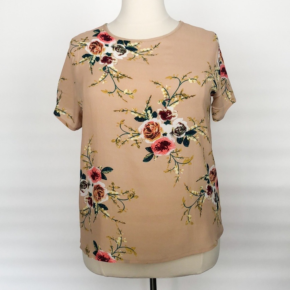 NWOT Beige Floral Blouse Top 18/20